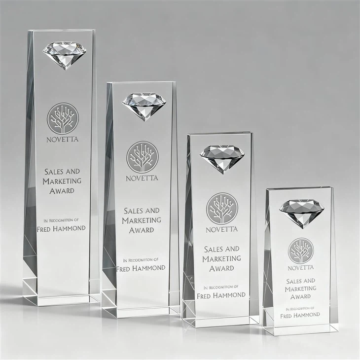 Custom Crystal Wedge Awards high quality