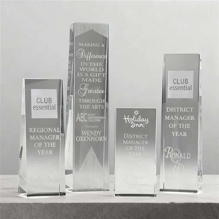 Custom Crystal Wedge Awards