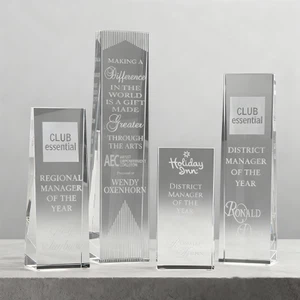 Custom Crystal Wedge Awards Custom Crystal Wedge Awards