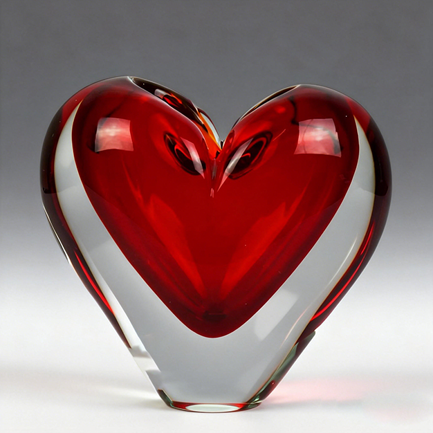 red art glass heart decoration red art glass heart decoration